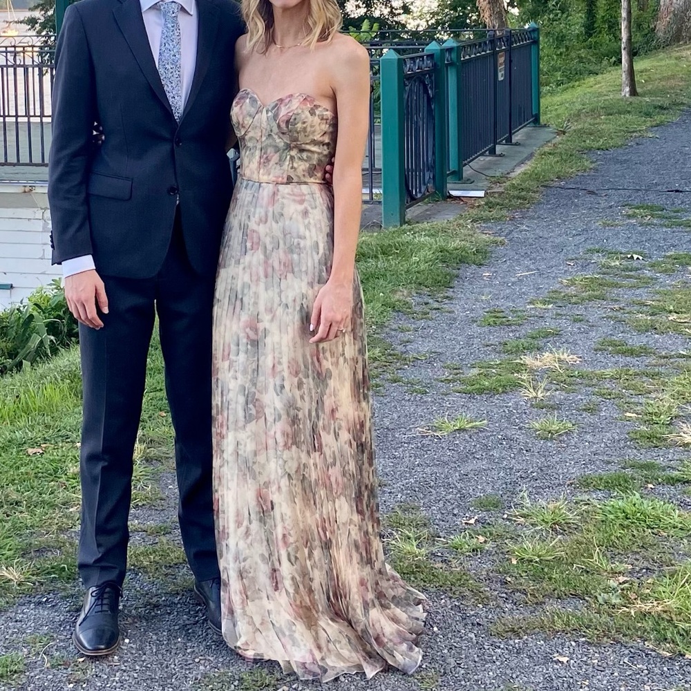 Lulu's Strapless Floral Maxi Dress